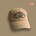 Miniatyrbillede 1 af 8: Retro mænds og kvinders baseball kasketter Street Lettered broderi Khaki