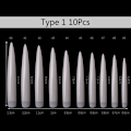 Miniatyrbillede 1 af 5: 10 Stk Stilet Neglespidser Ekstra Lang Form Klar Halv Dæksel Fals Nude 1