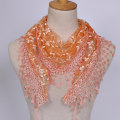Miniatyrbilde 1 av 5: 1 Stk Kvinner Mote Triangle Wrap Lady Sjal Blomst Blonderskjerf Sh Orange