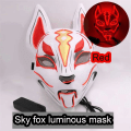 Miniatyrbillede 1 af 5: Anime Decor Fox Mask Neon Led Light Cosplay Mask Halloween Par Red