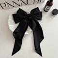 Miniatyrbillede 5 af 5: Sløjfebånd Hårnåle Hovedbeklædning Simple Elegant Satin Spring Clip Fi Red