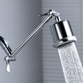 Miniatyrbillede 1 af 4: Kobber Brusebad Badekar Bruseforbindelsesstang Brusehoved Justerbar Forlængerstang Top Spray Brusehovedholder Tilbehør, Brusearm + Mundstykke