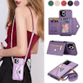 Miniatyrbillede 1 af 2: Passer til iPhone 16 Promax wallet case lilla