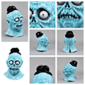 Pikkukuva 2 / 7: Beetlejuice 1989 Bob Shrinker Cosplay Keltainen Puku+Solmio+Lateksinaamiosetti-JK- Mask