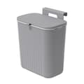 9L Hanging Wall-Mounted Trash Can with Lid, Kitchen Waste Bin Compost Bin, Plastic Cabinet Door Waste Container-FX-