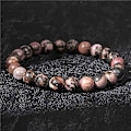 Pikkukuva 2 / 3: 8 mm luonnonkivi ranneke setti miehille ja naisille vaaleanpunainen rodonite kvartsi musta onyx pinoon rannekkeet mala charm rannekkeet 3 kpl (valkoinen)
