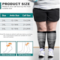 Pikkukuva 3 / 5: 3 par Plus Size 3xl Kompressiosukat naiset miehet extra suuret leveät pohkeet polvisukat