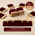 Premium fløjlsposer med snoretræk og guldkant til smykker, bryllupper og festgaver Small 25PCS