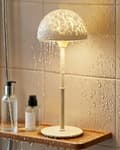 Waterproof Bathroom Shower Light with 7-Color Ocean Wave Projector - Rechargeable Wireless Lighting with Touch Controls and Remote Control-FX-