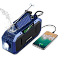 Miniatyrbild 1 av 5: Solarradio - Bluetooth-högtalare, IPX5 vattentät bärbar AM/FM-överlevnadsradio, 5000mAh uppladdningsbart batteri multifunktionell nödradio, blå