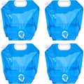 4-pack 10L hopfällbar vattenflaska med kran, bärbar flexibel vattendunk för dricksvatten, hopfällbar vattenpåse för utomhusbruk