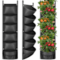 Miniatyrbillede 1 af 5: Jordbærtaske, 2-pak 10 gallon jordbærdyrkningsposer med 8 sidelommer, åndbart non-woven stof forstærket håndtag til haven【HY】
