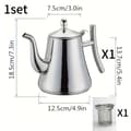 Tekanne i rustfritt stål med avtakbar sil for te og kaffe 1.5L Silvery
