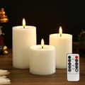 LED-lyktor Set om 3 | Vattentäta utomhuslampor med fjärrkontroll och timer-FX-