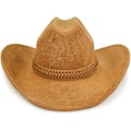 Miniatyrbillede 2 af 5: Cowboyhat til kvinder og mænd med formbar bred skygge - Westernhat i filt Caramel Brown