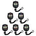 Miniatyrbillede 2 af 2: 6-pak konkurrencetimer, konkurrencetimer, elektronisk ur, praktisk træningstimer (6 stykker, sort)‘-UU-