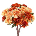 6 kunstige efterårsblomster, 18-hovedet orange krysantemumbuket boligindretning-FX-