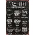 Kaffemeny Känn ditt kaffe Plåtskylt Vägg Retro Metall Bar Pub Affisch-FX-