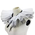 Miniatyrbillede 1 af 5: Dame Renaissance Tyl Flæse Falsk Krave Lagdelt Sort Hvid Mesh Klovn Choker Snøre Viktoriansk Halskrave Sjal Cosplay Rekvisitter【HY】