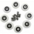 Set med 8 ersättningshjul för duschdörrar med 23 mm diameter