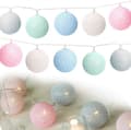 Cotton Ball Fairy Lights Cotton Ball String Lights 3M 20 LED String Lights Balls Cotton with USB Connection, String Light Ball for Indoor, Terrace-FX-