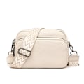 Miniatyrbild 1 av 4: Crossbody-väska Dam Läder Liten Axelväska med Dragkedja Off-White