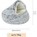 Miniatyrbilde 3 av 5: Myk Plysj Beroligende Seng for Hunder Under 10kg, Vaskbar Anti-Angst Hundeseng for Små og Mellomstore Hunder, Myk Varm Innendørs Donut Seng (65cm, Grå)【HY】