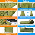Miniatyrbilde 3 av 4: Dobbel Luftmadrass for Utendørs Camping, Oppblåsbar Madrass for 2 Personer, Luftmadrass for Strand, Reiser, Vandring, Campingtelt Dark Green