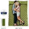 Miniatyrbilde 4 av 4: Dobbel Luftmadrass for Utendørs Camping, Oppblåsbar Madrass for 2 Personer, Luftmadrass for Strand, Reiser, Vandring, Campingtelt Dark Green
