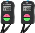 2 Pieces Electronic Counter, Digital Hand Tally Counter Electronic Manual Clicker with Lanyard Add Subtract Model-FX-