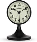 Black Silent Analog Metal Alarm Clock with Detachable Stand Retro-FX-