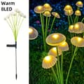 Solcellsdriven svampmanet trädgårdslampa, IP65 vattentät, plast, 8 LED Warm 8 LEDS