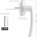 Miniatyrbillede 3 af 5: PVC Dør- og Vinduegreb, Hul Afstand 43mm/Kvadratisk Aksel 7*7*35mm/(Hvid)