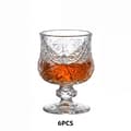 Graverade små vinglas i glas för whisky, sake, vodka och te 6pcs Butterfly