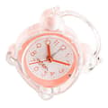 Barnväckarklocka Tyst Design Tecknad Design Enkel Inställning Stark ABS Dubbel Klocka för Sovrum Bord Rosa-FX-