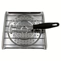 Miniatyrbillede 7 af 9: Brødrister til komfur i rustfrit stål med foldbart håndtag til camping og køkken 21.49x19.99cm Silver