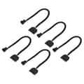 5 stk SATA 15-pin til 4-pin viftestrømadapterkabelomformer 22AWG-FX-