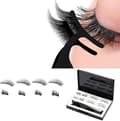 Magnetic False Eyelashes, 3D Natural Effect Reusable No Glue Ultra-Thin Handmade Fake Eyelashes, with Tweezers (8 Pieces)-FX-