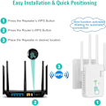 Miniatyrbillede 2 af 8: WiFi-repeater 1200 Mbps, WiFi-signalforstærker Dual Band 2,4 GHz og 5 GHz WiFi-netværksforlænger med lang rækkevidde