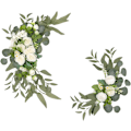 Miniatyrbillede 1 af 5: Bryllupsbue Blomster, 2 stk Pion Dekorative Blomstergirlander, Kunstige Grønne Blade Silkeblomster til Bryllup, Bue, Båge, Bryllup