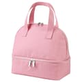 Insulated Lunch Bag with Double Compartment Cooler Bag (Pink)-FX-