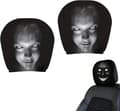 2-pack roliga bilnackstödsskydd, Ghost Face nackstödsskydd, roligt nackstödsskydd för bil, dammskydd för bilbarnstolsnackstöd bilinteriör-FX-