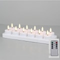 Miniatyrbilde 1 av 4: PChero Oppladbare LED Telys 12-pakning - Fjernkontroll & Timer for Fest/Dekorasjon 12 stk med ladestasjon-P7-