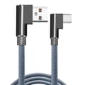Pikkukuva 1 / 5: Vinklad 90 asteen latauskaapeli USB a - USB c / iPhone Light (Type-C) harmaa (Type-C) harmaa{FY} (Type-C) gray 1 meter