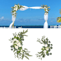 Miniatyrbillede 4 af 5: Bryllupsbue Blomster, 2 stk Pion Dekorative Blomstergirlander, Kunstige Grønne Blade Silkeblomster til Bryllup, Bue, Båge, Bryllup