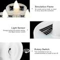 Miniatyrbilde 3 av 5: 18 stk solcelledrevne LED-telys, flimmerfrie utendørs LED-lys, vanntette, oppladbare lys (1,5 x 1,4)