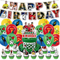 Miniatyrbild 1 av 5: Ronaldo Football Happy Birthday Party Decorations Banner Balloons Cake Topper