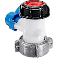 Miniatyrbild 4 av 5: Reservfjärilsventil för IBC-tank upp till 1000 L eller cistern, med adapter för DN50-fläns (75 mm, aluminium) (DPD)[qb]