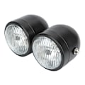 Miniatyrbillede 1 af 5: Motorcykel Dobbelt Forlygte Modifikationsdel Twin Forlygte Lampe (Uden Beslag)【HY】
