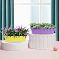 Miniatyrbilde 4 av 4: 4-Pakning 17-Tommers Blomsterkasser i Plast for Vinduskarm, Terrasse, Hage, Hjemmeinnredning【HY】